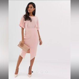 ASOS Wiggle Midi Dress in Blush